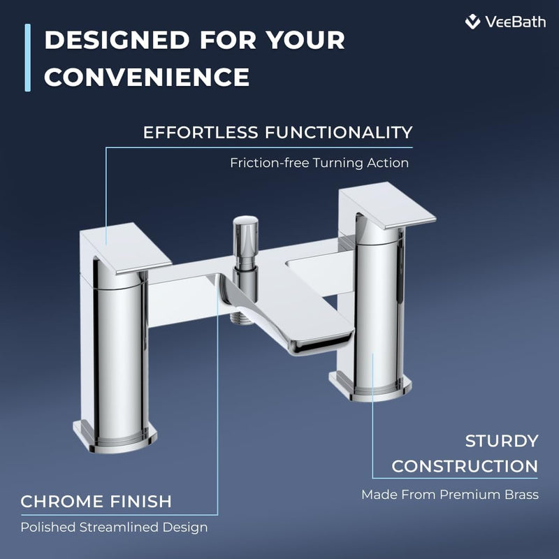 Soft Square Bath Shower Mixer Chrome Finish