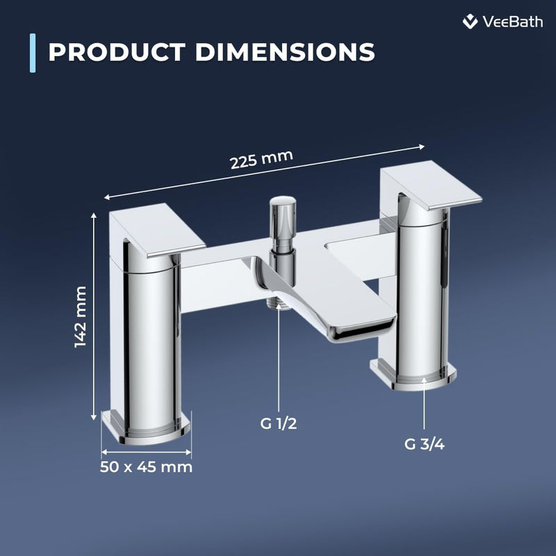 Soft Square Bath Shower Mixer Chrome Finish