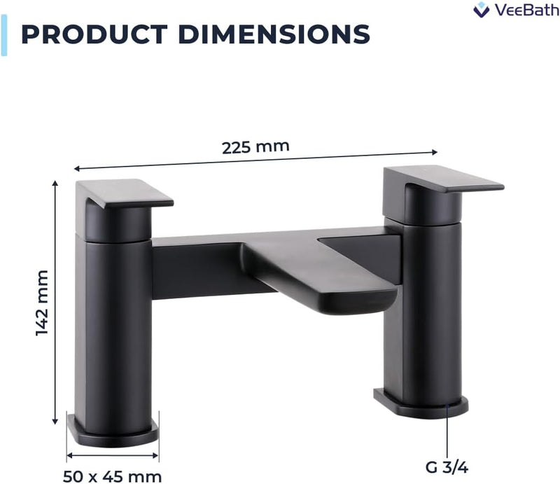 Soft Square Bath Shower Mixer Matt Finish