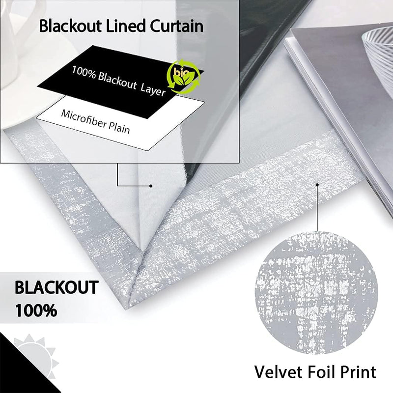 Soft Velvet Curtains 100% Blackout for Window Bedroom