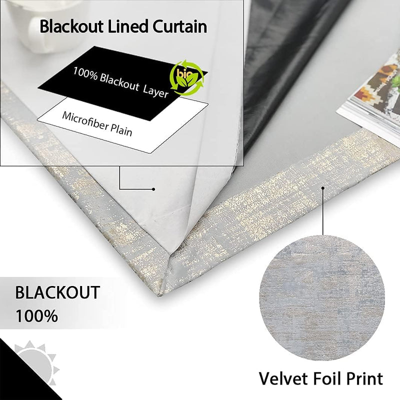 Soft Velvet Curtains 100% Blackout for Window Bedroom