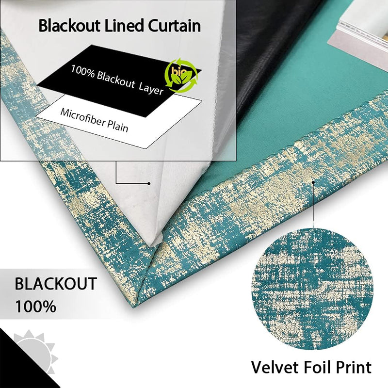 Soft Velvet Curtains 100% Blackout for Window Bedroom