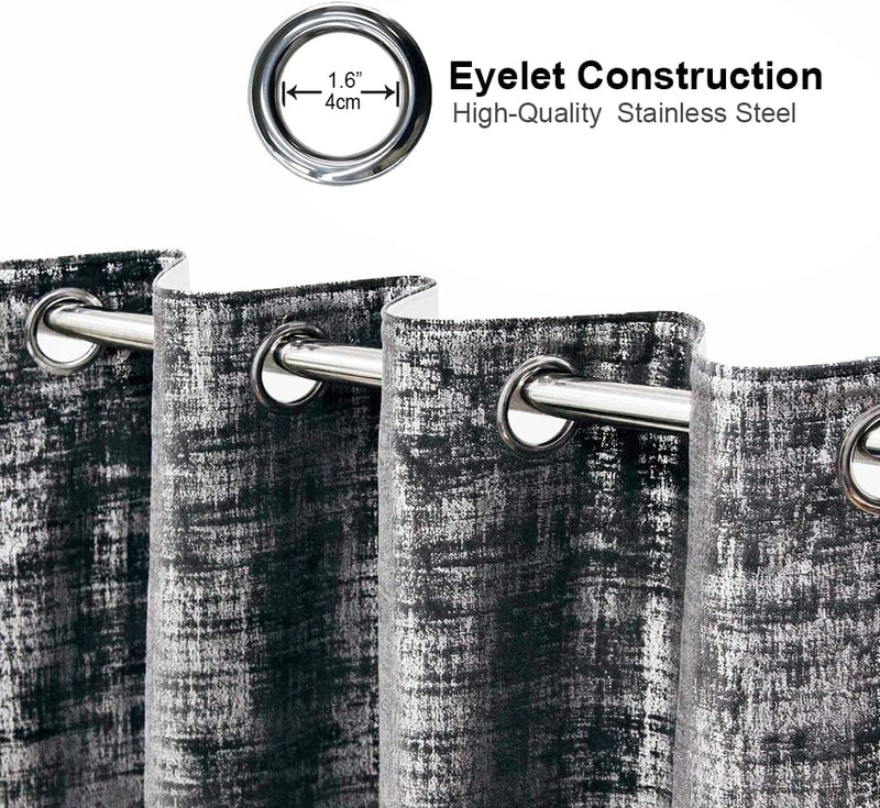 Soft Velvet Curtains 100% Blackout for Window Bedroom