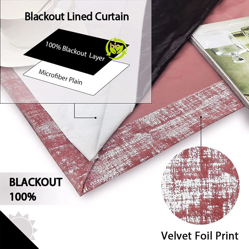 Soft Velvet Curtains 100% Blackout for Window Bedroom