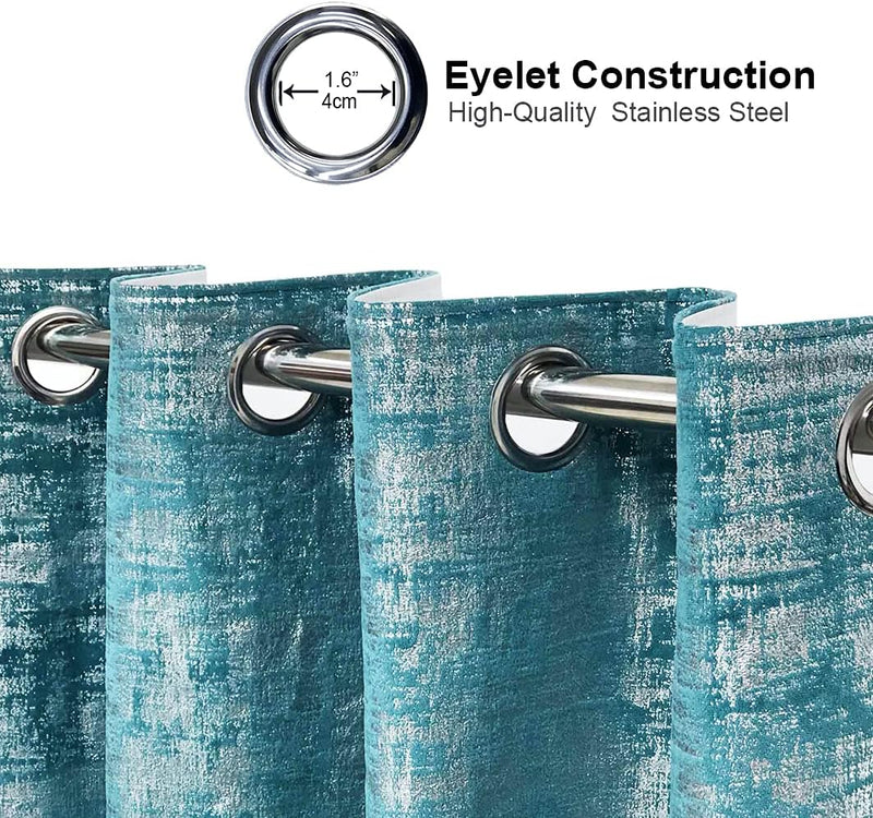 Soft Velvet Curtains 100% Blackout for Window Bedroom