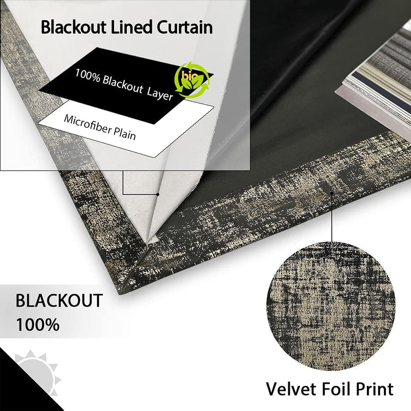 Soft Velvet Curtains 100% Blackout for Window Bedroom