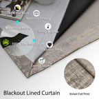 Soft Velvet Curtains 100% Blackout for Window Bedroom