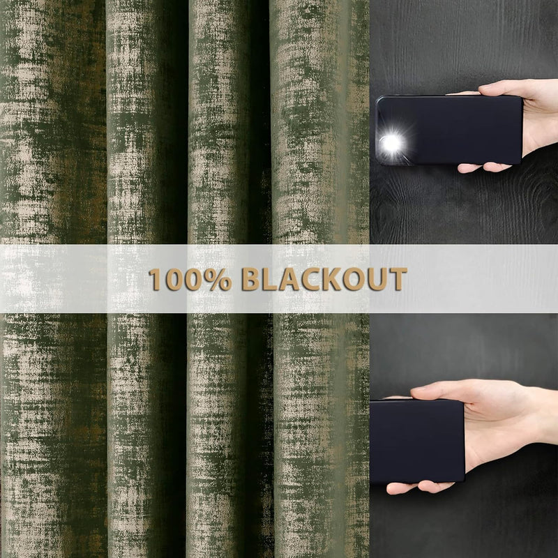 Soft Velvet Curtains 100% Blackout for Window Bedroom