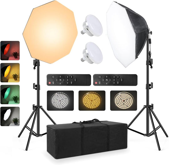 Softbox Continuous Lighting Kit for Camera Photo Video (2 Pack)