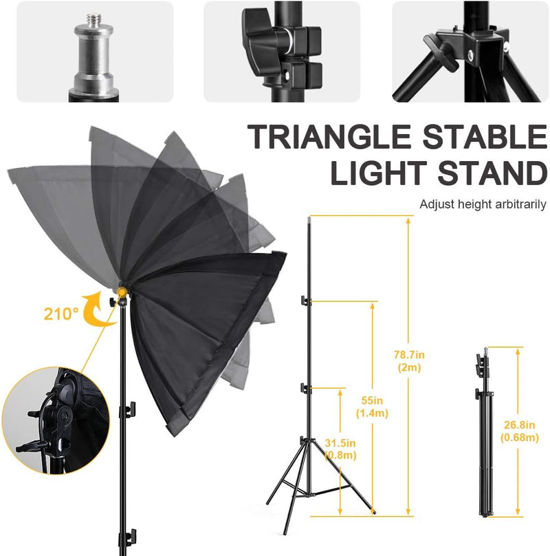Softbox Continuous Lighting Kit for Camera Photo Video (2 Pack)