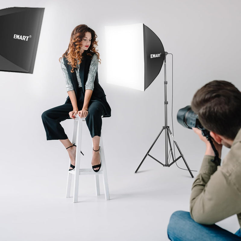 Softbox Lighting Kit 2 Packs Dimmable Soft Box