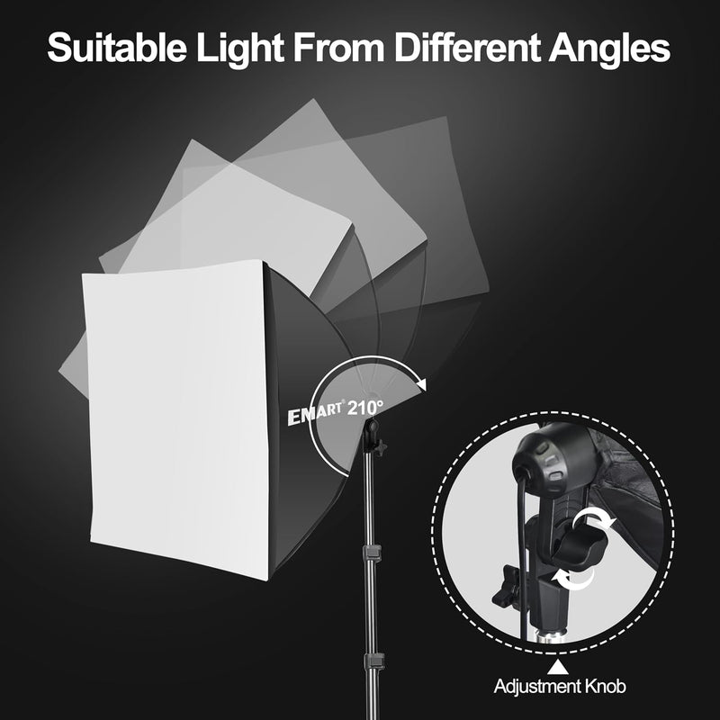 Softbox Lighting Kit 2 Packs Dimmable Soft Box