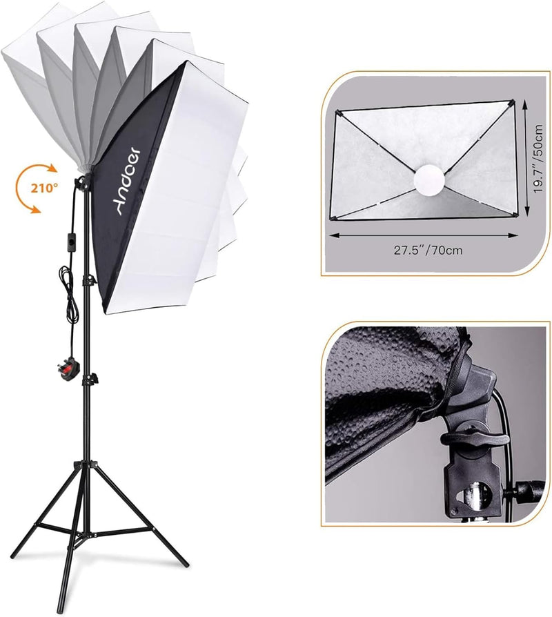 Softbox Lighting Kit 2800K-5700K 85W Bi-Colour Temperature LED
