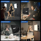 Softbox Lighting Kit 40x40CM Dimmable Soft Box Professional (2 Pack)