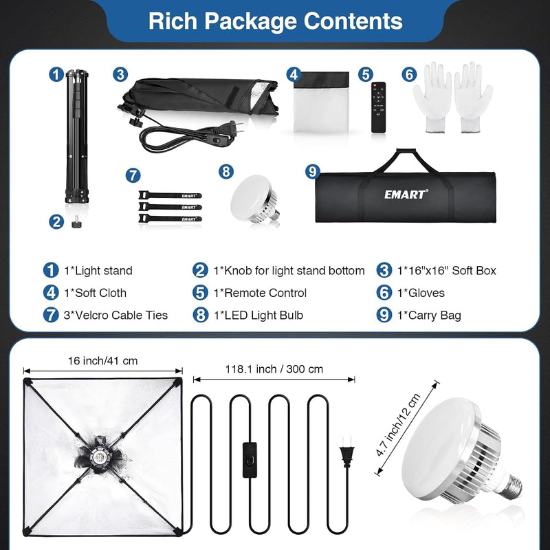 Softbox Lighting Kit Dimmable Soft Box (2 Pack)