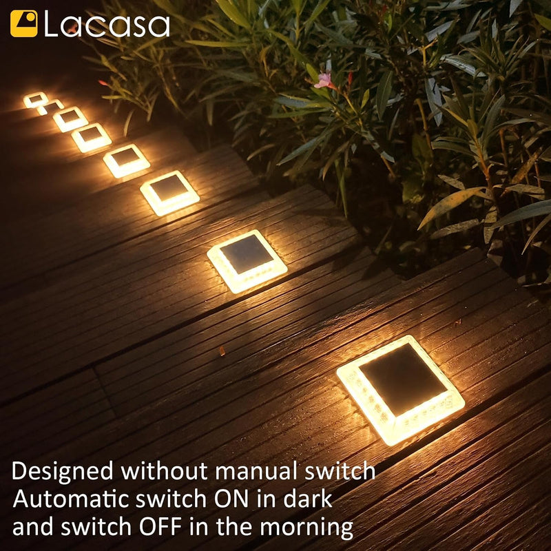 Solar Decking Lights Outdoor Garden 30lm Powered Step (8 Pack)