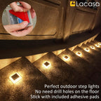 Solar Decking Lights Outdoor Garden 30lm Powered Step (8 Pack)