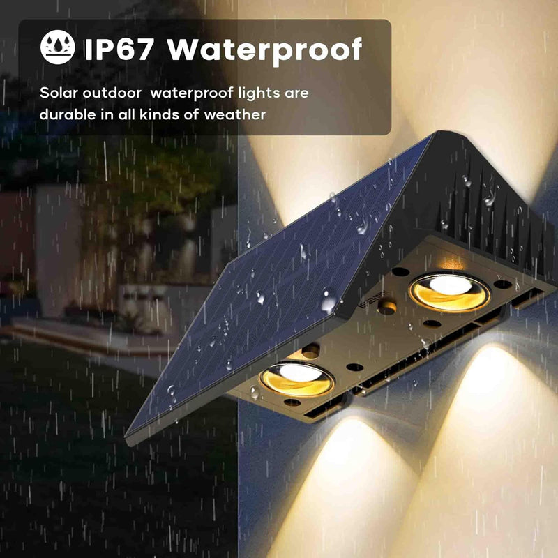 Solar Fence Lights Warm Up Down (12 Pack)