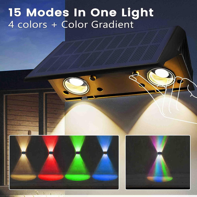 Solar Fence Lights Warm Up Down (12 Pack)