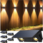 Solar Fence Lights Warm Up Down (12 Pack)
