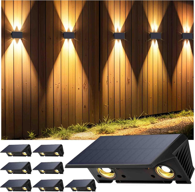 Solar Fence Lights Warm Up Down (12 Pack)
