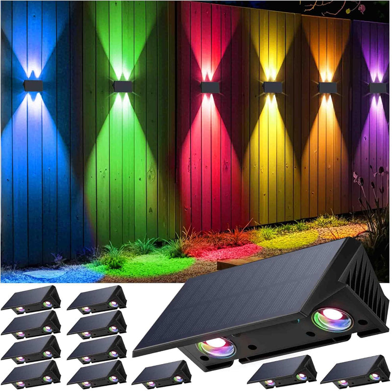 Solar Fence Lights Warm Up Down (12 Pack)