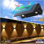 Solar Fence Lights Warm Up Down (12 Pack)