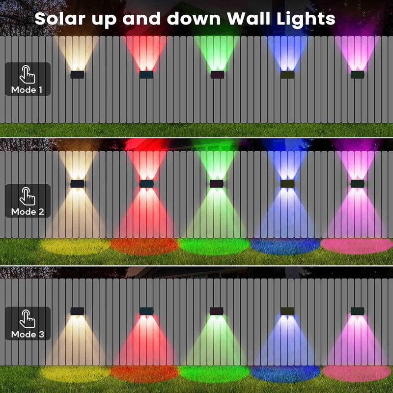 Solar Fence Lights Warm Up Down (12 Pack)