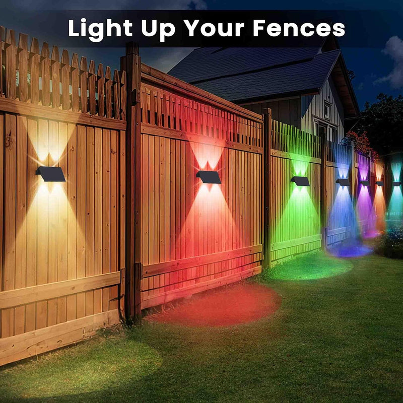 Solar Fence Lights Warm Up Down (12 Pack)