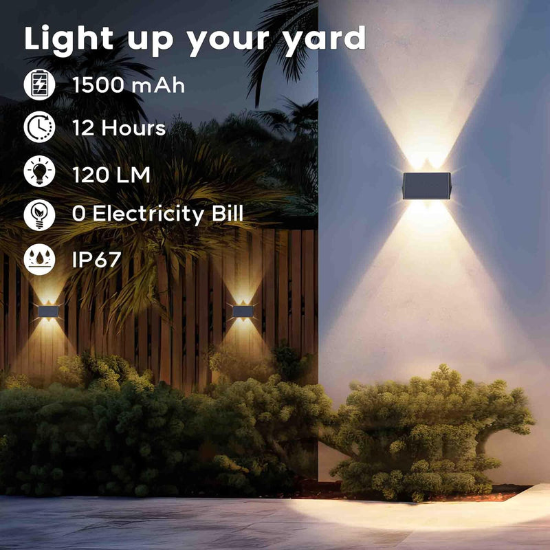Solar Fence Lights Warm Up Down (12 Pack)