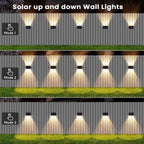 Solar Fence Lights Warm Up Down (12 Pack)