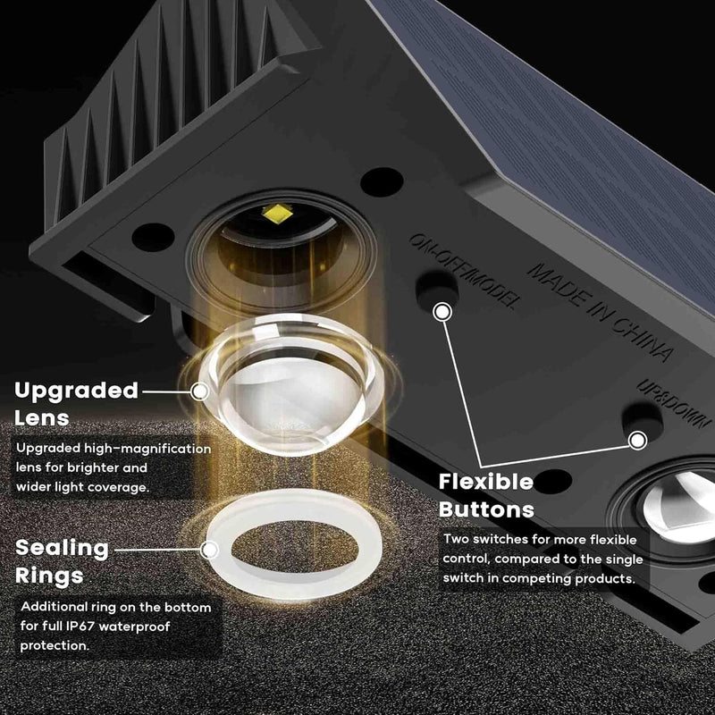 Solar Fence Lights Warm Up Down (12 Pack)