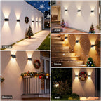 Solar Fence Lights Warm Up Down (12 Pack)