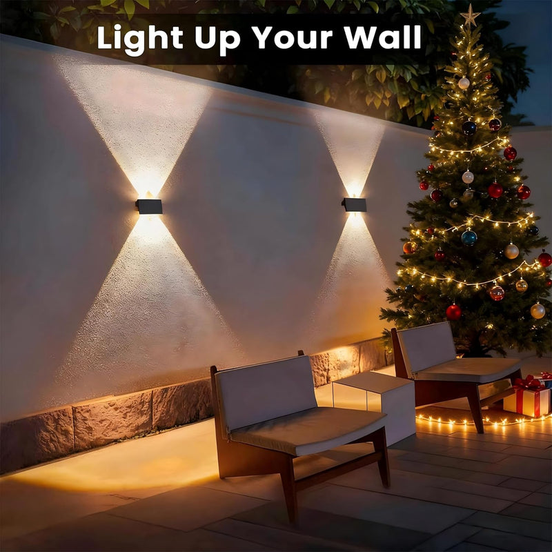 Solar Fence Lights Warm Up Down (12 Pack)