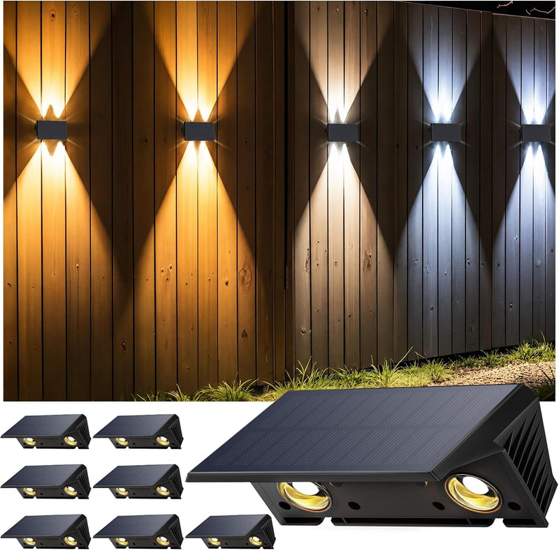 Solar Fence Lights Warm Up Down (12 Pack)