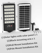 Solar Flood Lights Outdoor 6ah High Power Street (2 Pack)