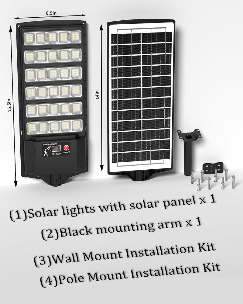 Solar Flood Lights Outdoor 6ah High Power Street (2 Pack)