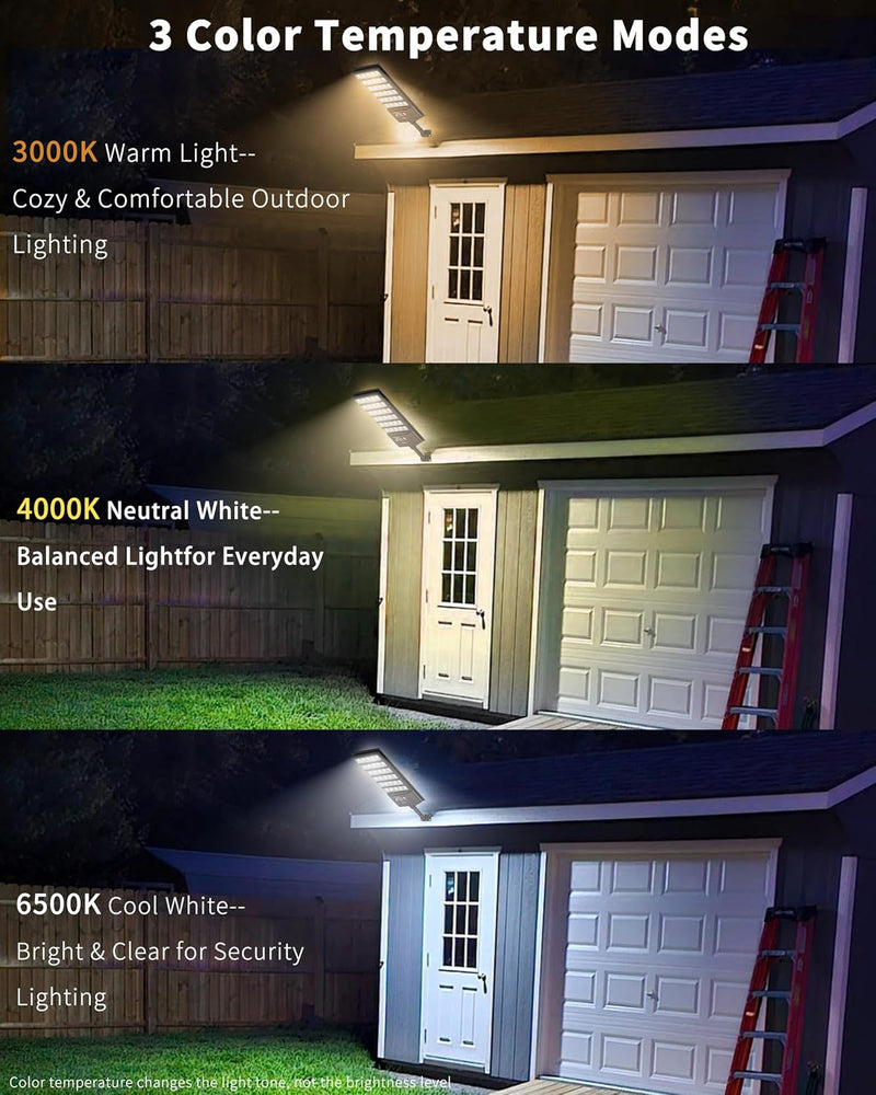 Solar Flood Lights Outdoor 6ah High Power Street (2 Pack)