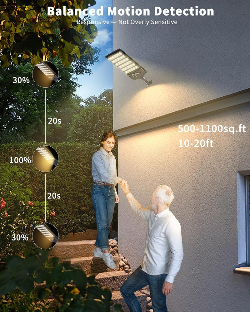 Solar Flood Lights Outdoor 6ah High Power Street (2 Pack)