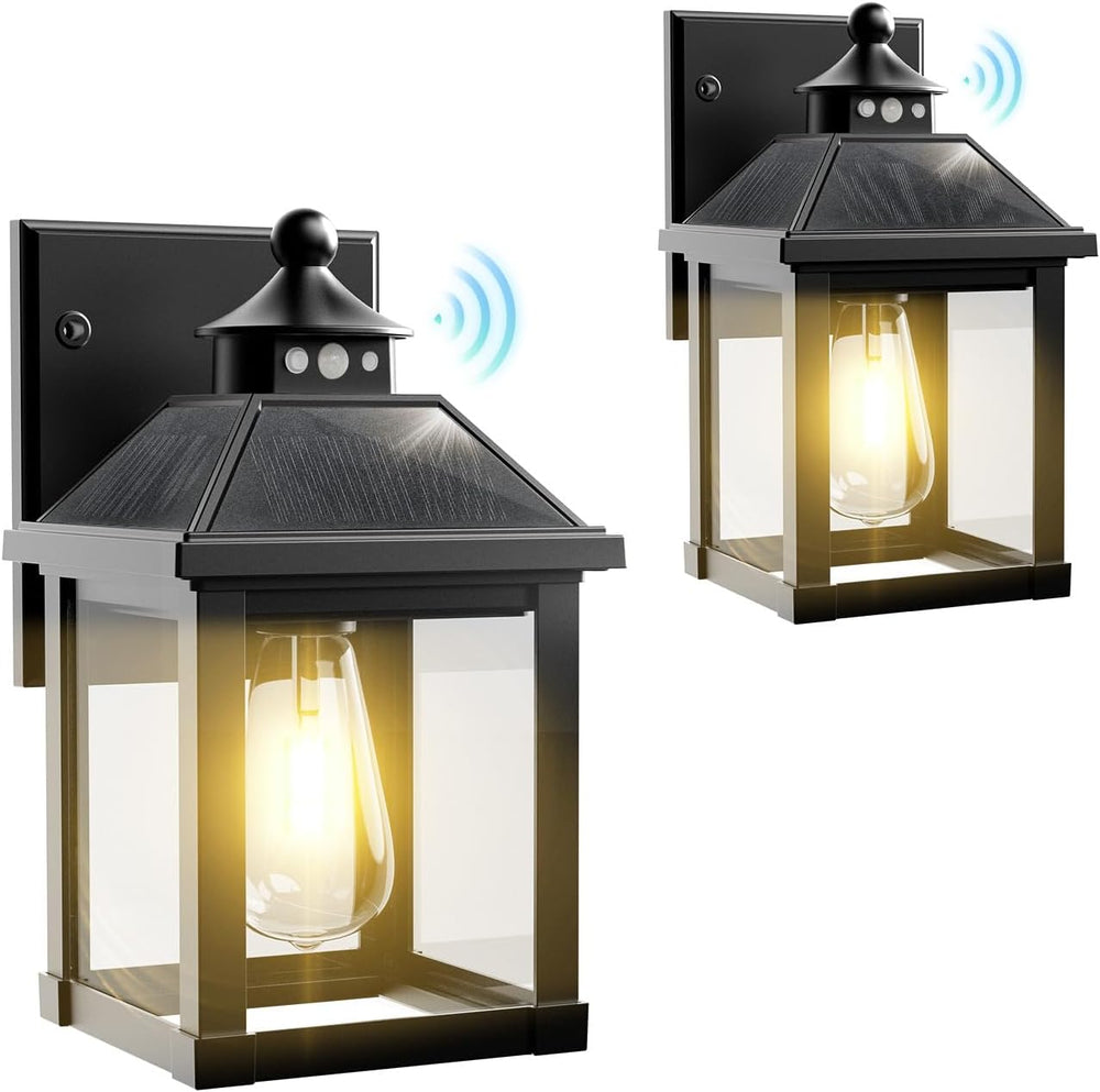 Solar Wall Lights Waterproof Motion Sensor Security Light (2 Pack)