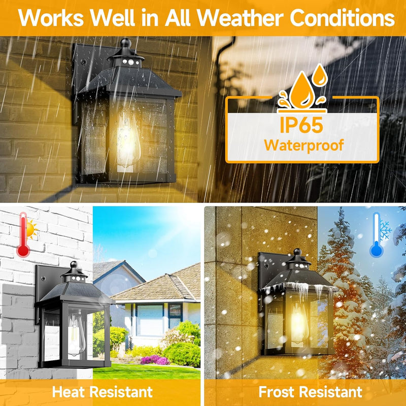 Solar Wall Lights Waterproof Motion Sensor Security Light (2 Pack)