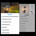 Solar Wall Lights Waterproof Motion Sensor Security Light (2 Pack)