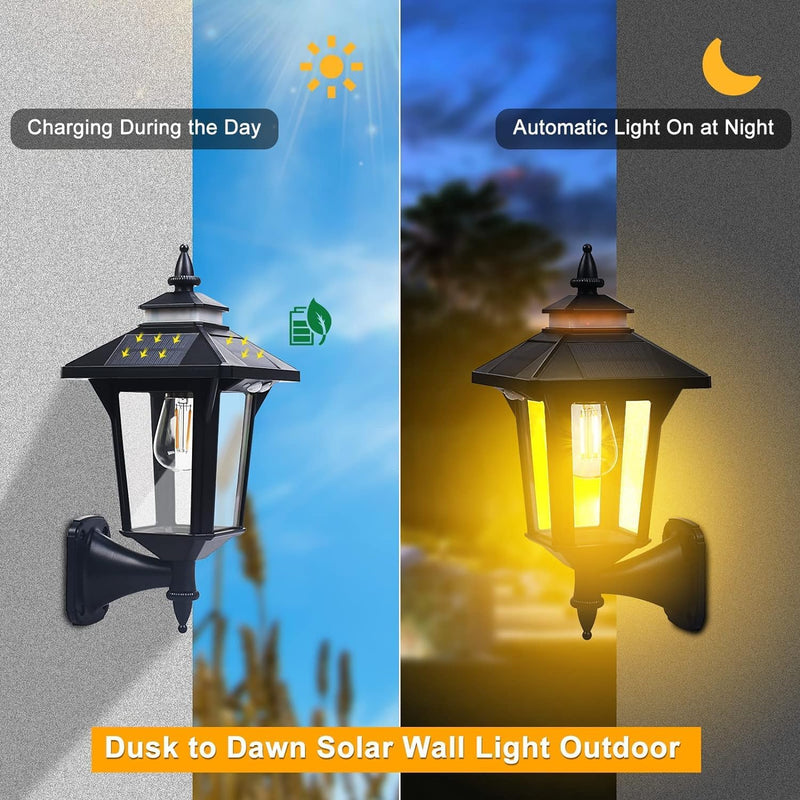 Solar Wall Lights Waterproof Motion Sensor Security Light (2 Pack)