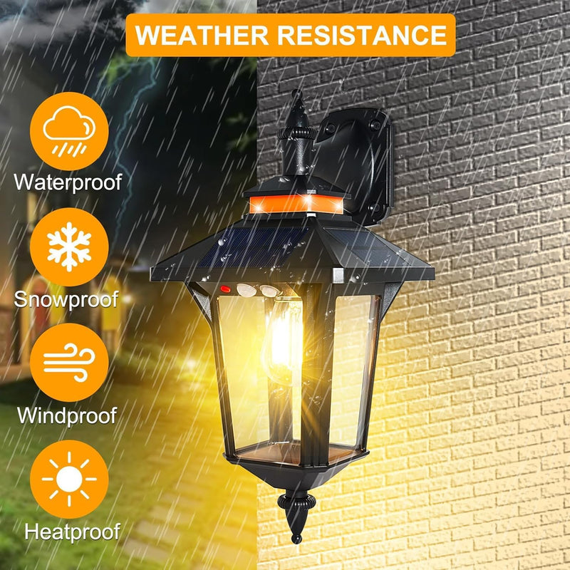 Solar Wall Lights Waterproof Motion Sensor Security Light (2 Pack)