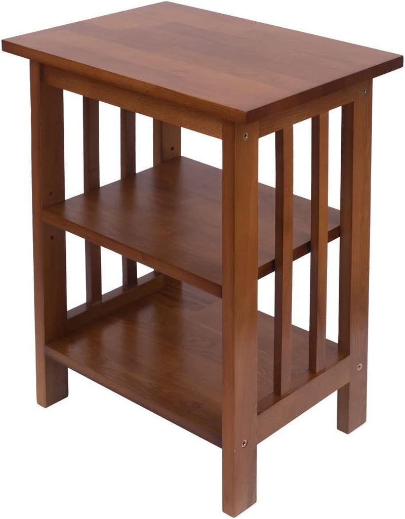 Solid Frame 2 Storage Shelves Night Table Farmhouse