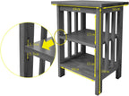 Solid Frame 2 Storage Shelves Night Table Farmhouse