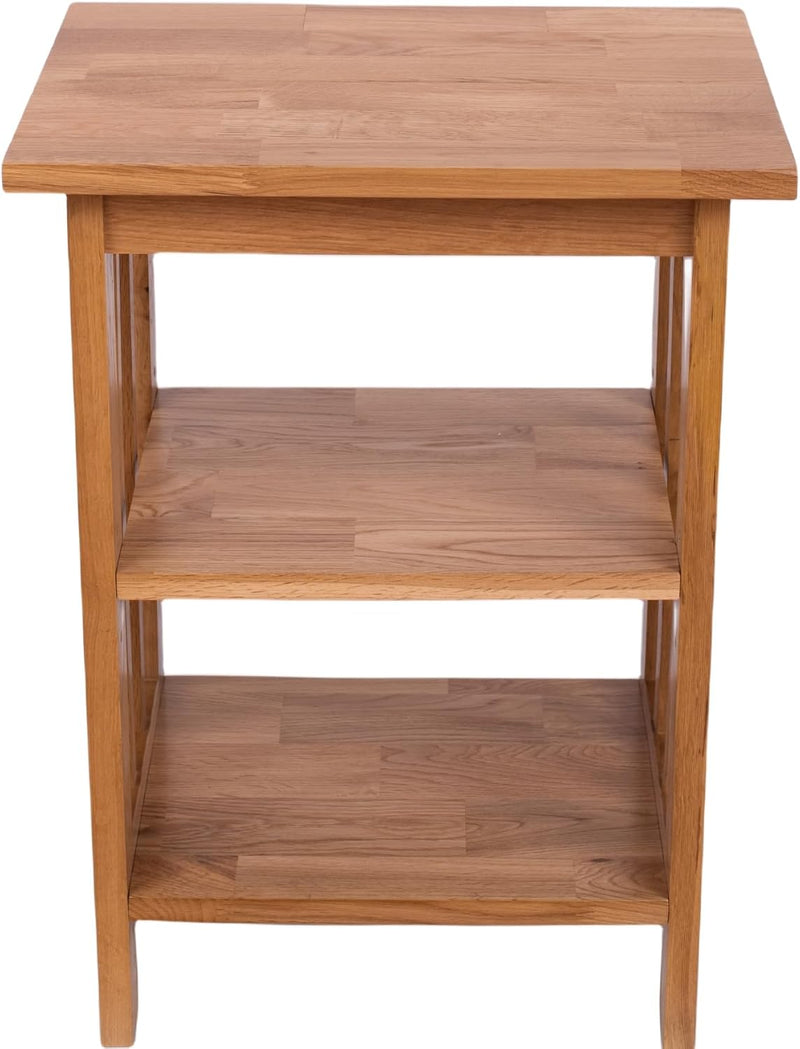 Solid Frame 2 Storage Shelves Night Table Farmhouse