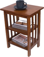 Solid Frame 2 Storage Shelves Night Table Farmhouse