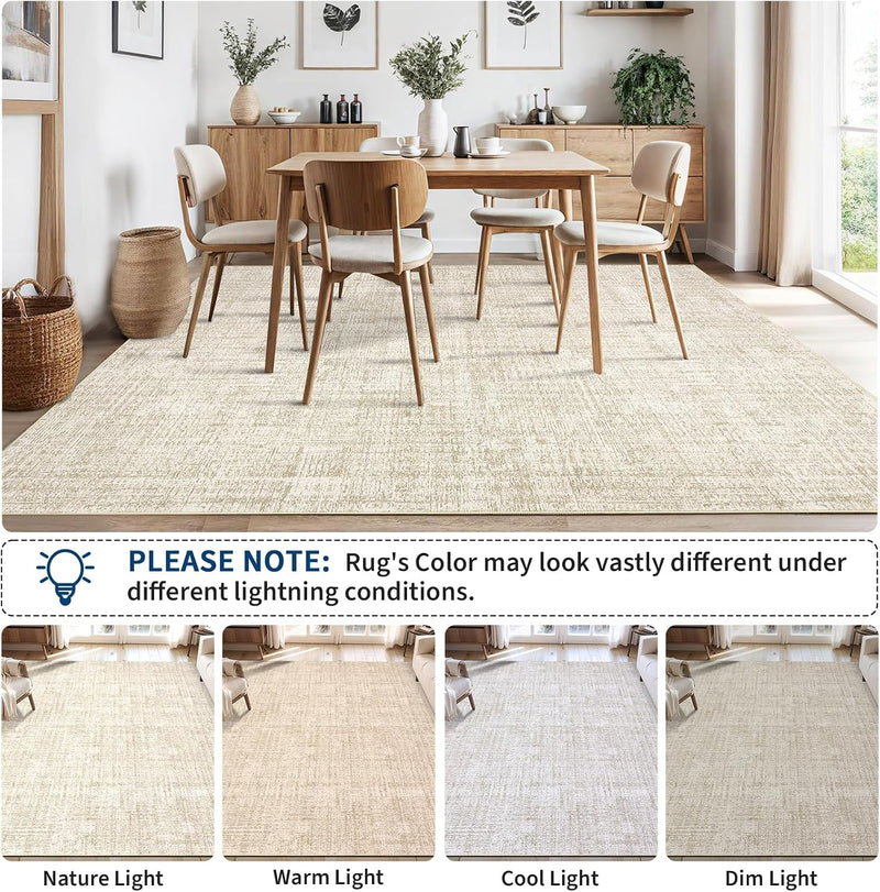 Solid Living Room Rug Visual Texture