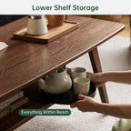 Solid Oak Coffee Table Natural Wood Tone